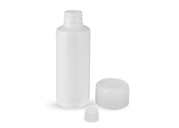 Frasco 200ml boca 28mm com obturador e tampa